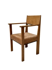 Art Deco Armchair by J.A. Muntendam, Solid Oak, Dutch Design, 1920s